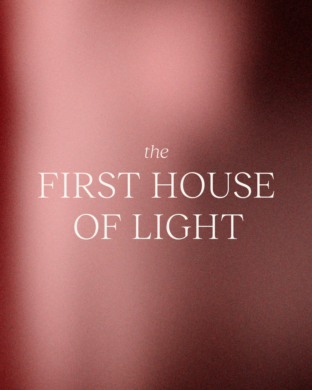 “The First House of Light” in white lettering against a pink and dark red background. © 2026 Louis Poulsen.