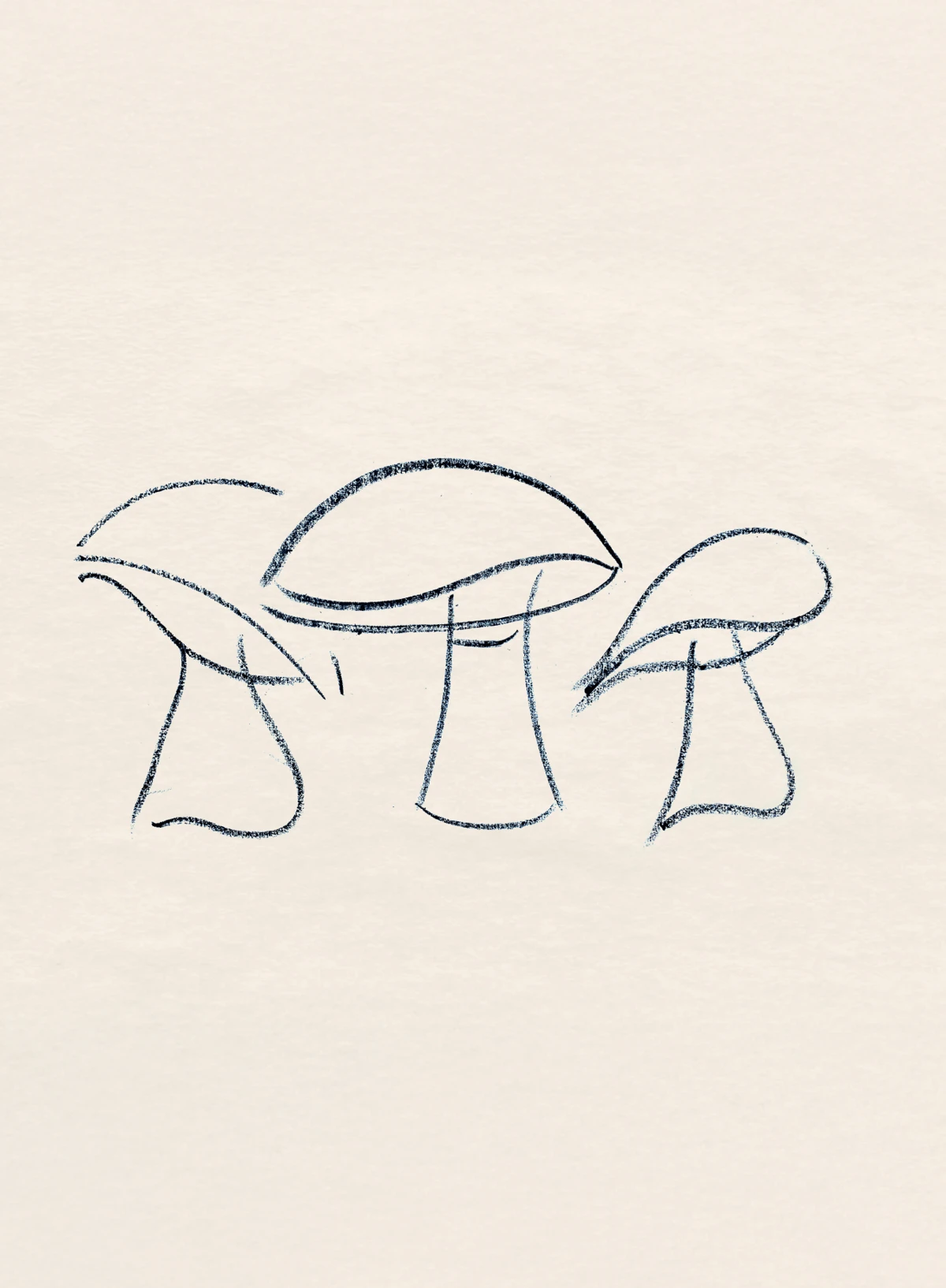 Sketch of three Rumee portable lamps in different sizes, © 2025 Louis Poulsen.