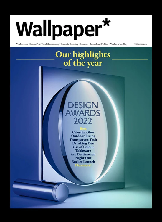 Moonsetter Floor Lamp featured on Wallpaper*’s cover highlighting the 2022 Design Awards. © 2026 Louis Poulsen.
