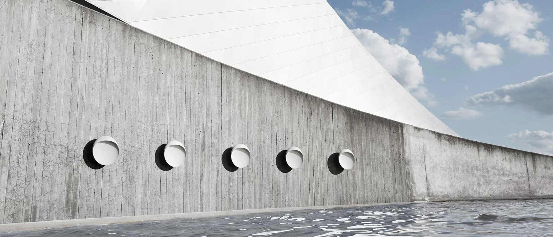 White Flindt Wall fixtures at the Blue Planet Aquarium